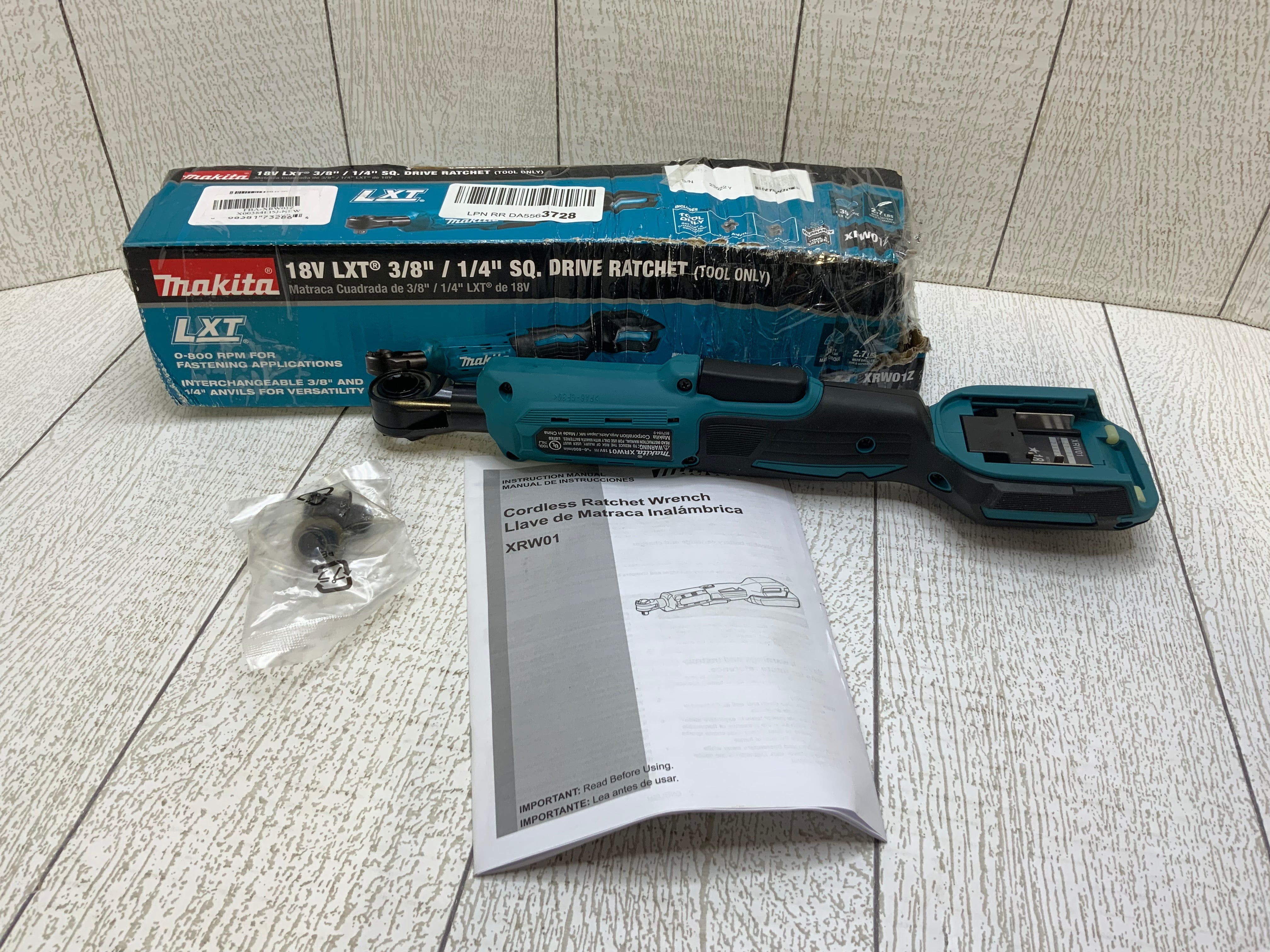 Makita XRW01Z 18V LXT® 3/8" / 1/4" Sq. Drive Ratchet **TOOL ONLY** (7938480111854)